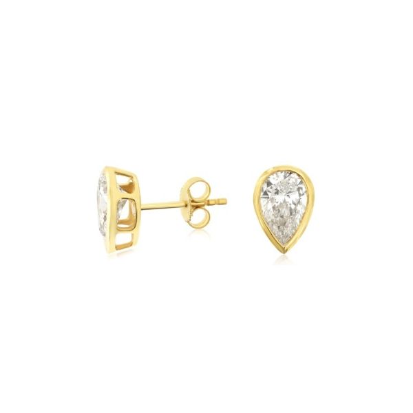 Lab Grown Oval Diamond Bezel Earrings Orloff Jewelers Fresno, CA