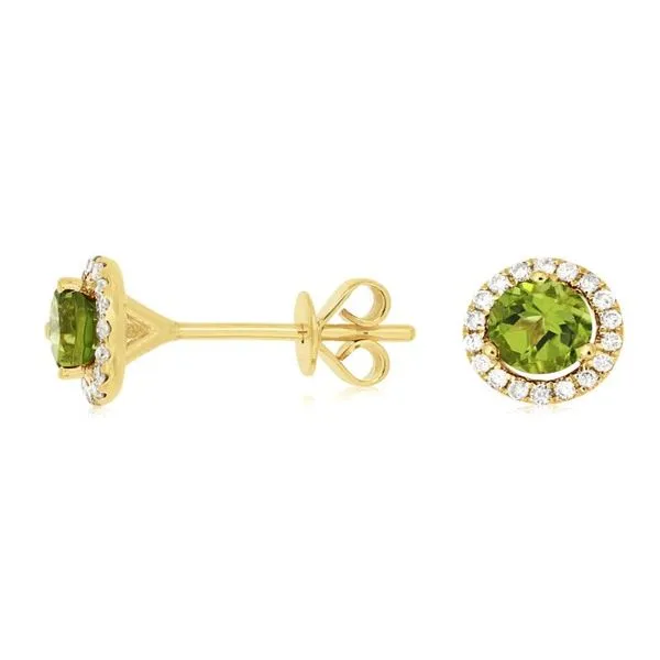Peridot and Diamond Earrings