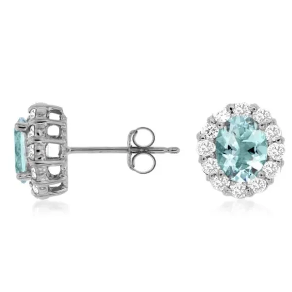 Aqua and Diamond Earrings Orloff Jewelers Fresno, CA