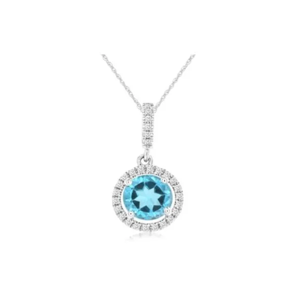 Blue Topaz and Diamond Pendant