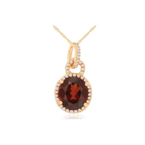 Garnet and Diamond Pendant Necklace