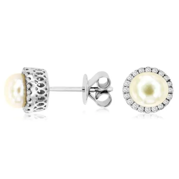 Pearl and Diamond Earrings