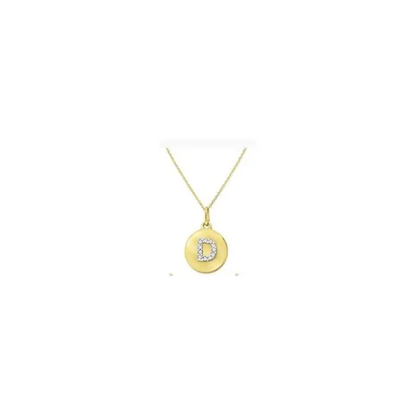 14K Yellow Gold Diamond Initial Necklace similar item image