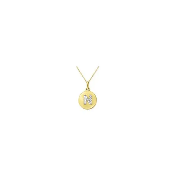 14K Yellow Gold Diamond Initial Necklace similar item image
