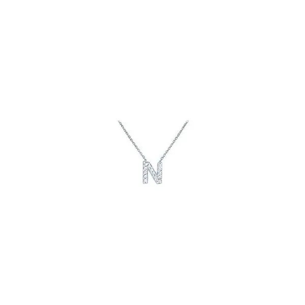 KC Designs 14K White Gold Diamond Bitty Block Initial Necklace Orloff Jewelers Fresno, CA