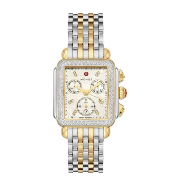 Michele Deco Two-Tone 18K Gold Diamond Dial watch, 33mm Orloff Jewelers Fresno, CA