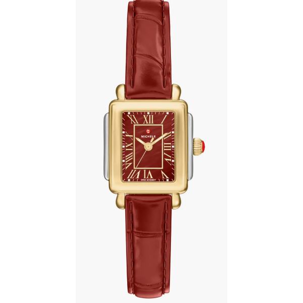Michele Deco Madison Mini Two-Tone Leather Strap Watch Orloff Jewelers Fresno, CA