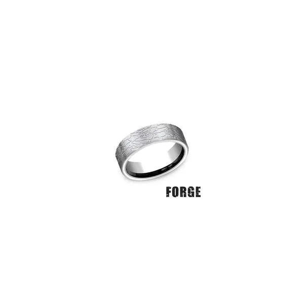 Benchmark 7mm Flat Fractured Rock Tungsten Ring Orloff Jewelers Fresno, CA