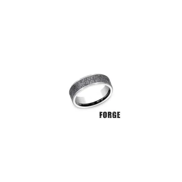 Benchmark Tungsten 7mm Flat Concrete Design Ring Orloff Jewelers Fresno, CA
