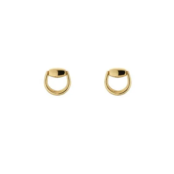 GUCCI 18K Horsebit Stud Earrings