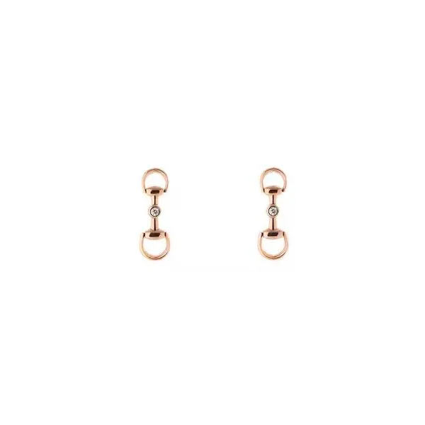 GUCCI Horsebit diamond earrings