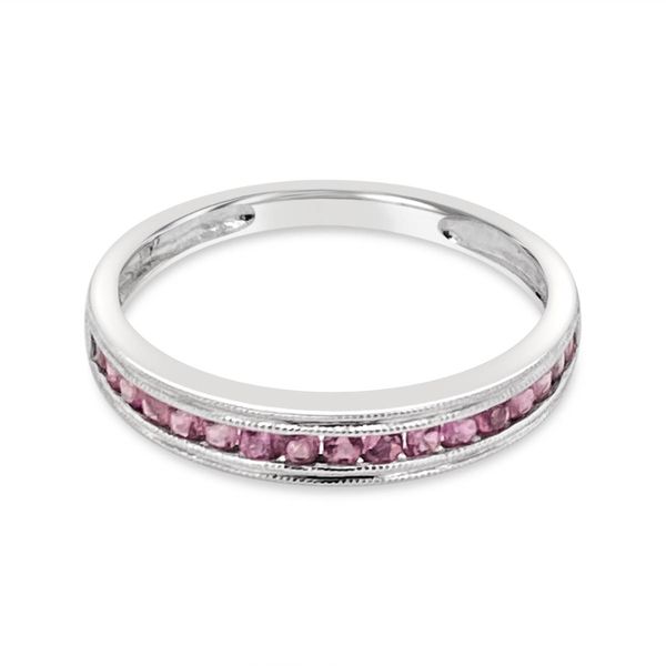 White Gold Stackable Pink Topaz Band Padis Jewelry San Francisco, CA