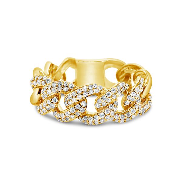 14 KT Yellow Gold Diamond Chain Link Ring Padis Jewelry San Francisco, CA