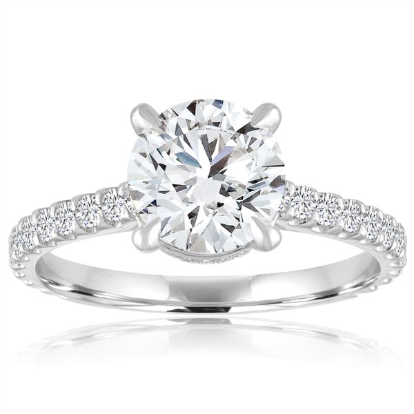 Ladies' 14K White Gold Classic Pave' Engagement Ring Padis Jewelry San Francisco, CA