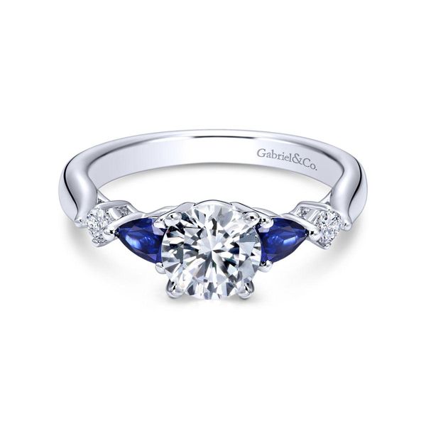 Gabriel & Co. Three-Stone Engagement Ring Padis Jewelry San Francisco, CA