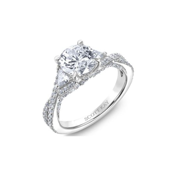 Scott Kay Three-Stone Engagement Ring Padis Jewelry San Francisco, CA