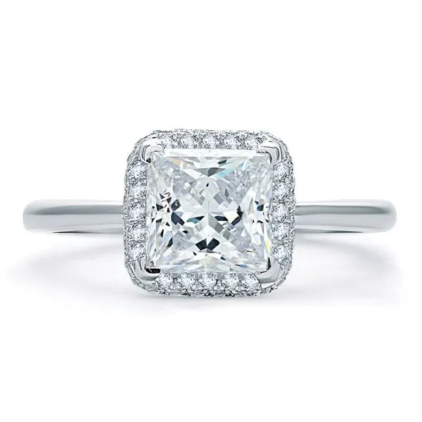 A. JAFFE Halo Engagement Ring Padis Jewelry San Francisco, CA