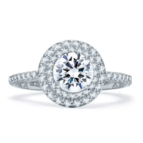 A. JAFFE Halo Engagement Ring Padis Jewelry San Francisco, CA