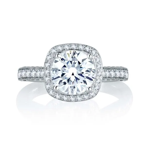 A. JAFFE Halo Engagement Ring Padis Jewelry San Francisco, CA