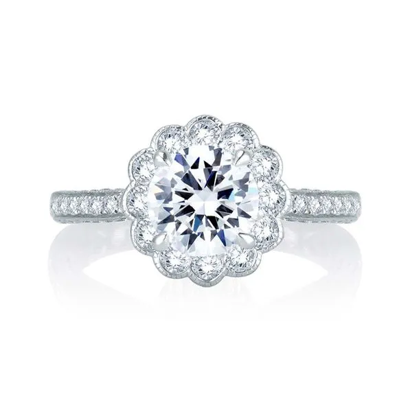 A. JAFFE Halo Engagement Ring Padis Jewelry San Francisco, CA