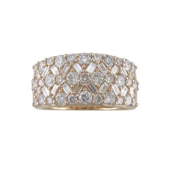 ROUND AND BAGUETTE WIDE BAND Parkers' Karat Patch Asheville, NC