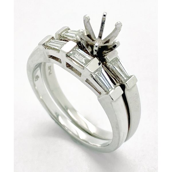 PLATINUM & BAGUETTE RING SET FOR YOUR CHOICE OF CENTER STONE Parkers' Karat Patch Asheville, NC