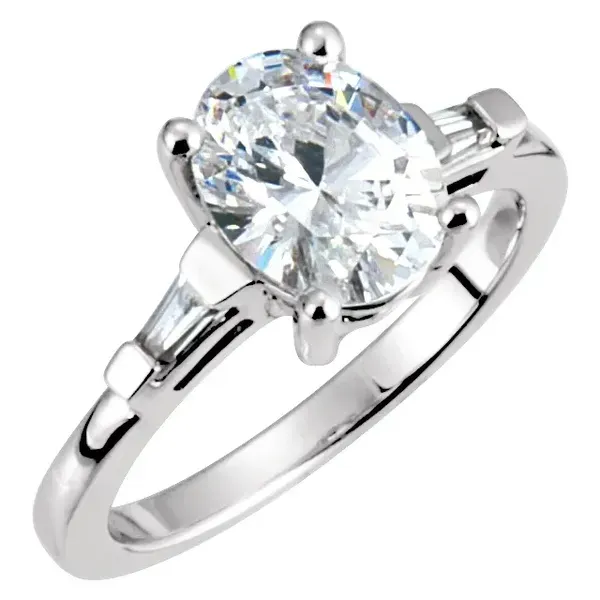 OVAL & BAGUETTE  ENGAGEMENT RING- YOU CHOOSE CENTER STONE Parkers' Karat Patch Asheville, NC