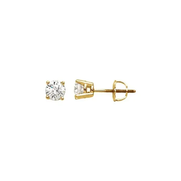 DIAMOND STUD YELLOW GOLD EARRINGS Parkers' Karat Patch Asheville, NC