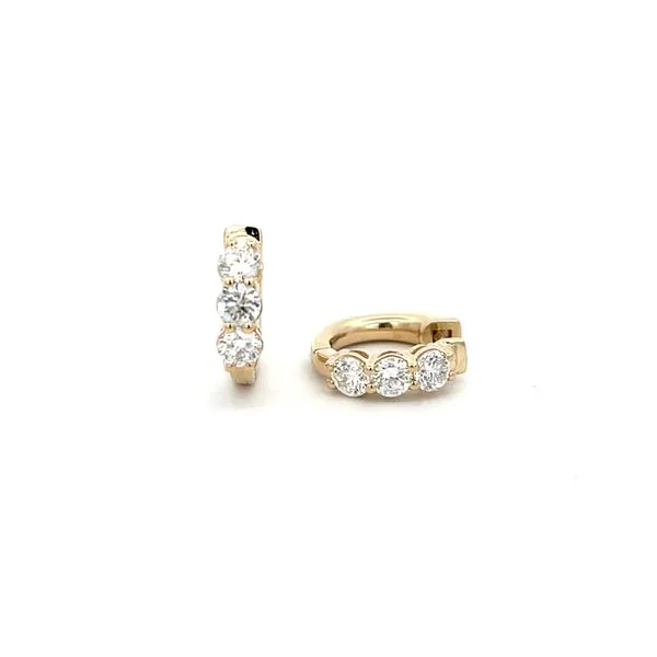 HUGGIE STYLE DIAMOND HOOPS Parkers' Karat Patch Asheville, NC