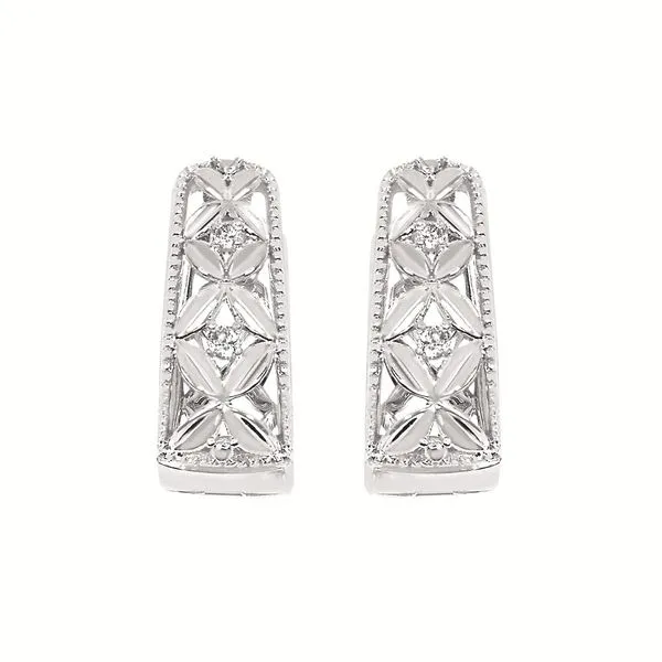 SILVER & DIAMOND HOOP EARRINGS Parkers' Karat Patch Asheville, NC