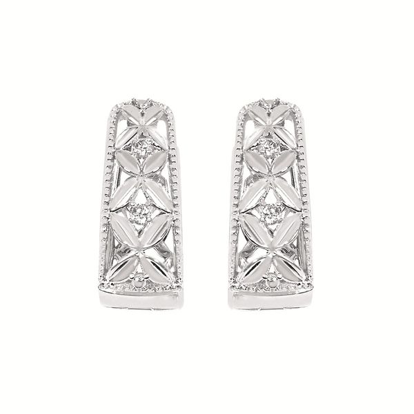 SILVER & DIAMOND HOOP EARRINGS Parkers' Karat Patch Asheville, NC