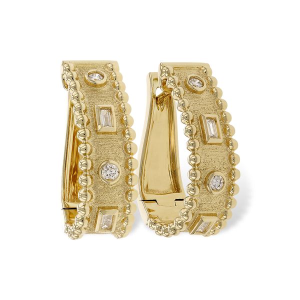 YELLOW GOLD DIAMOND HOOP EARRINGS Parkers' Karat Patch Asheville, NC
