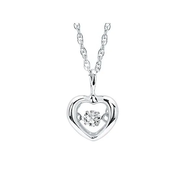 STERLING SILVER HEART WITH DIAMOND NECKLACE Parkers' Karat Patch Asheville, NC