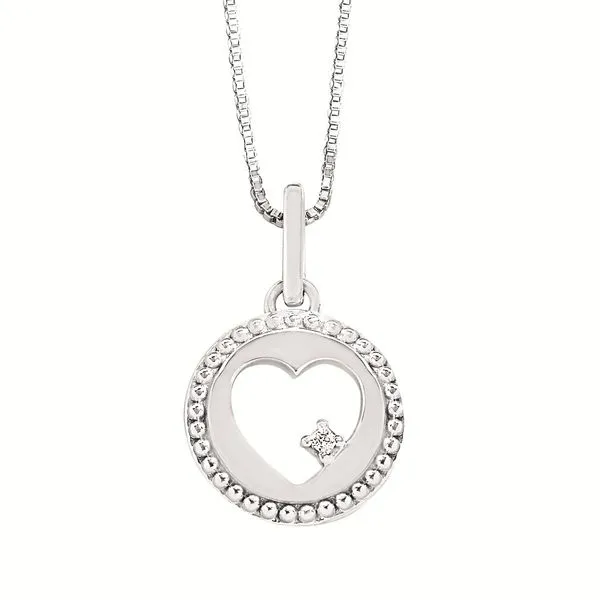 STERLING SILVER HEART WITH DIAMOND NECKLACE Parkers' Karat Patch Asheville, NC