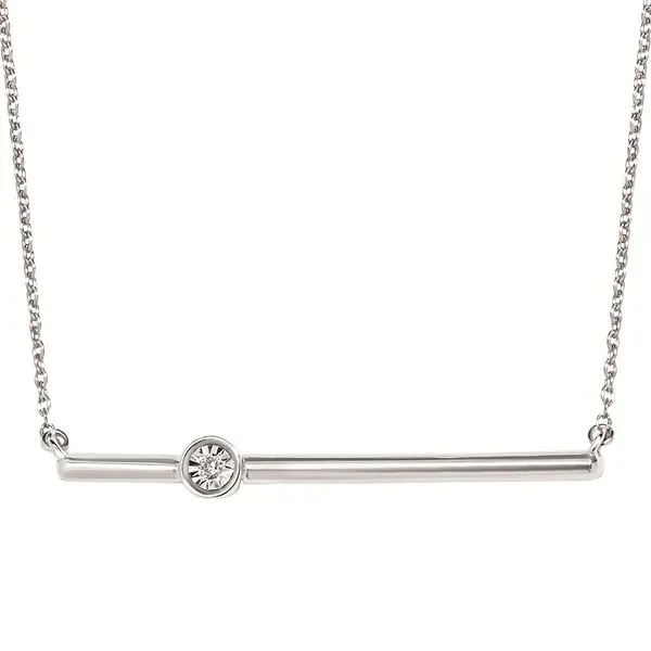 DIAMOND ON HORIZONTAL BAR NECKLACE Parkers' Karat Patch Asheville, NC