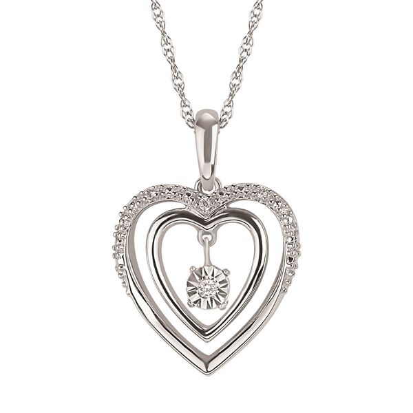 STERLING SILVER HEART WITH DIAMONDS NECKLACE Parkers' Karat Patch Asheville, NC