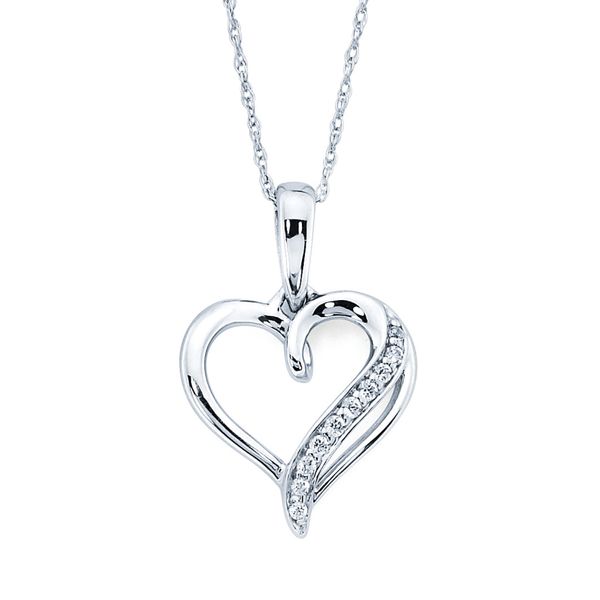STERLING SILVER HEART WITH DIAMONDS NECKLACE Parkers' Karat Patch Asheville, NC