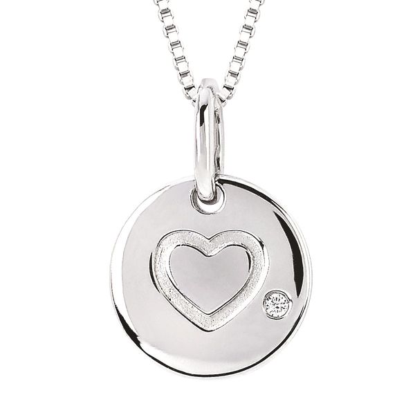 HEART DISC NECKLACE WITH DIAMOND Parkers' Karat Patch Asheville, NC