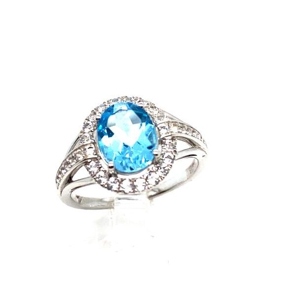 STERLING SILVER BLUE & WHITE TOPAZ RING Parkers' Karat Patch Asheville, NC