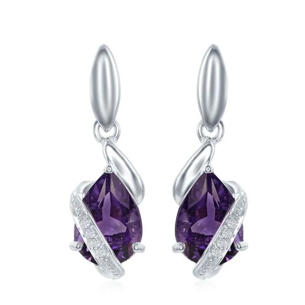 STERLING SILVER AMETHYST EARRINGS Parkers' Karat Patch Asheville, NC