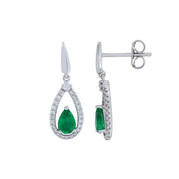 DANGLE EMERALD EARRINGS Image 2 Parkers' Karat Patch Asheville, NC