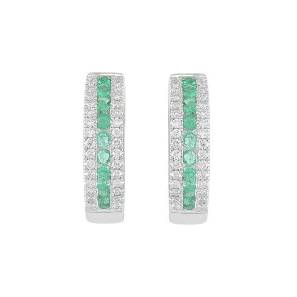 EMERALD & DIAMOND HOOPS Parkers' Karat Patch Asheville, NC