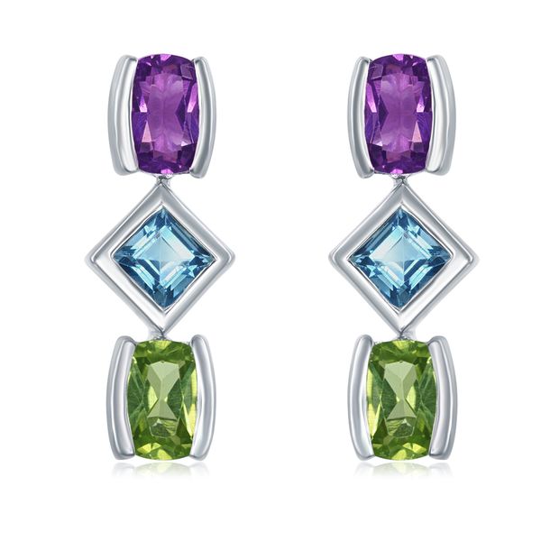 MULTI GEMSTONE DANGLE EARRINGS Parkers' Karat Patch Asheville, NC