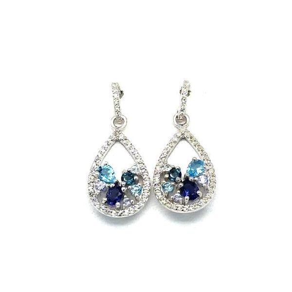 BLUE & WHITE TOPAZ DANGLE EARRINGS Parkers' Karat Patch Asheville, NC