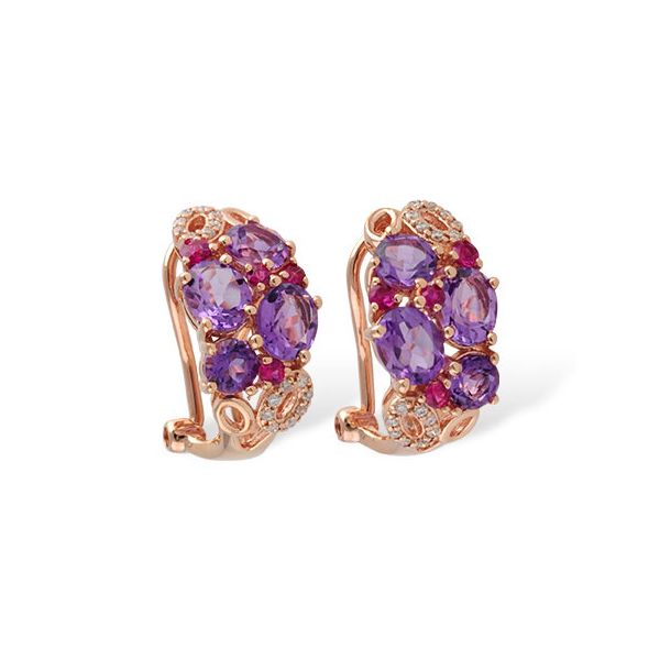 ROSE GOLD & AMETHYST & PINK SAPPHIRE EARRINGS Parkers' Karat Patch Asheville, NC
