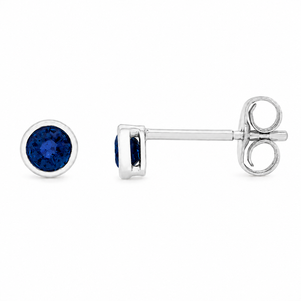 BEZEL SET SAPPHIRE EARRINGS Parkers' Karat Patch Asheville, NC