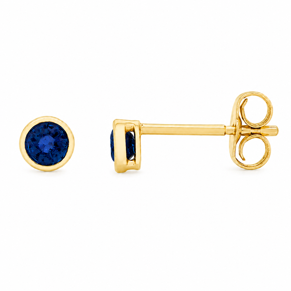 BEZEL SET SAPPHIRE EARRINGS Parkers' Karat Patch Asheville, NC