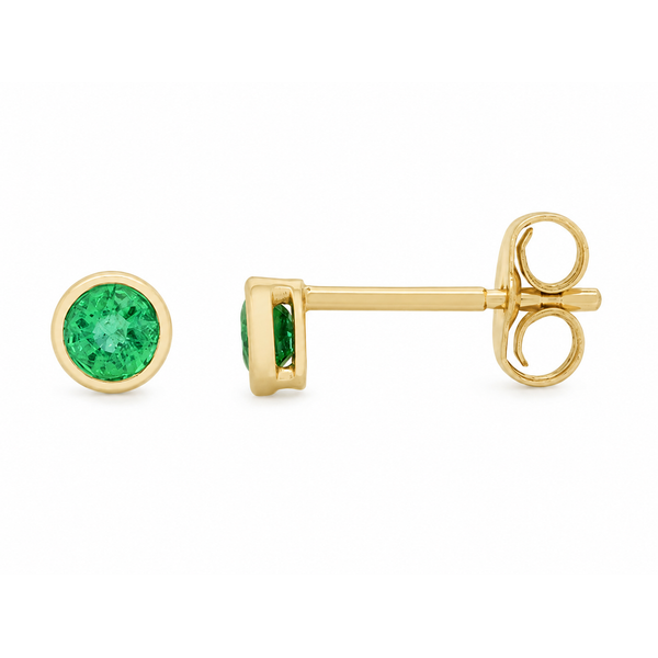 BEZEL SET EMERALD EARRINGS Parkers' Karat Patch Asheville, NC