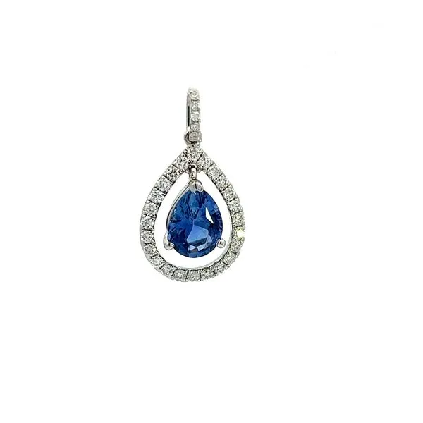 BLUE SAPPHIRE PEAR SHAPED PENDANT Parkers' Karat Patch Asheville, NC