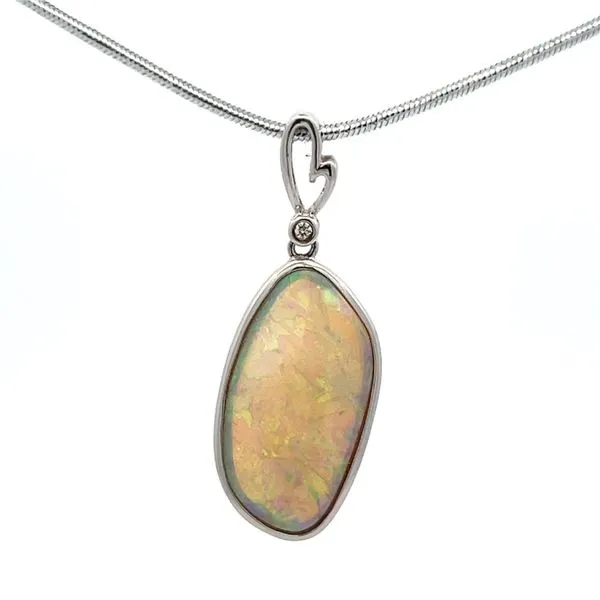 WHITE OPAL PENDANT IN WHITE GOLD Parkers' Karat Patch Asheville, NC
